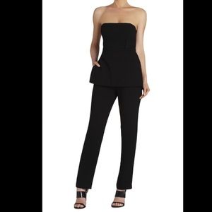 BCBGMaxAzria Strapless Peplum Jumpsuit